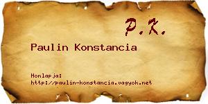 Paulin Konstancia névjegykártya